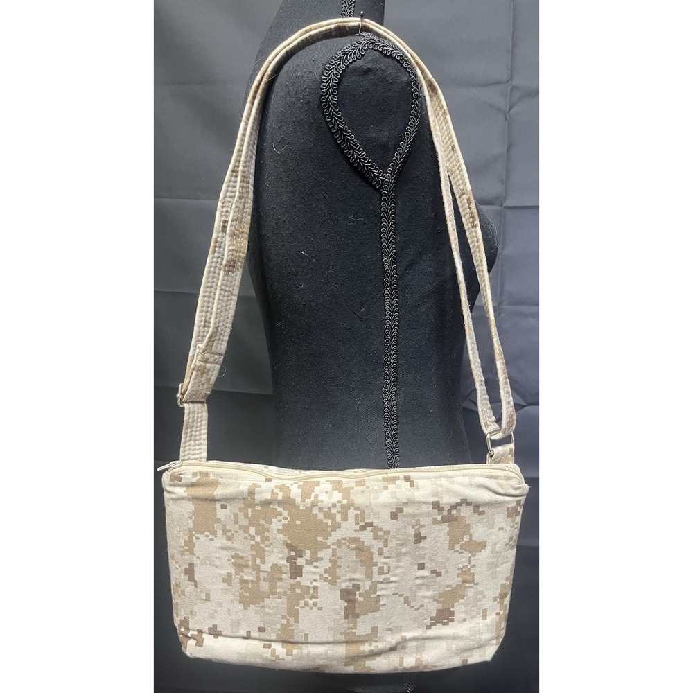 Desert Digital Camo Crossbody Bag Canvas Military Style Small Shoulder Purse